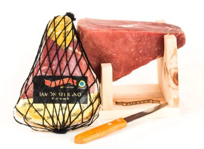 Serranoham 1kg met hamklem en kwaliteitsmes